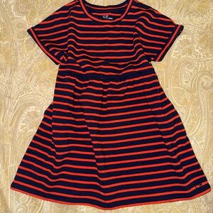 Vineyard Vines - Navy and Orange Striped Girl’s Dress XS 5-6